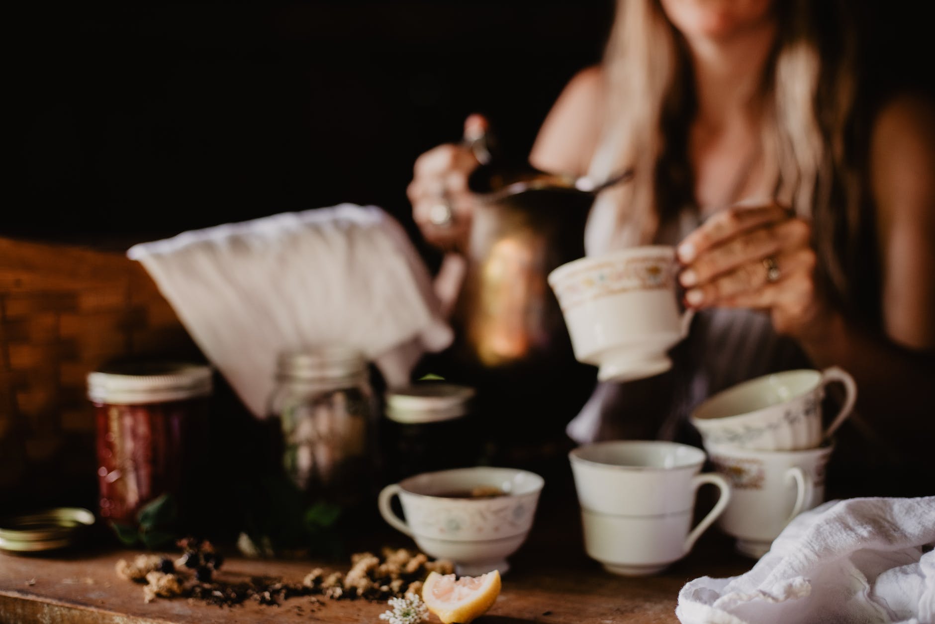 white ceramic cups